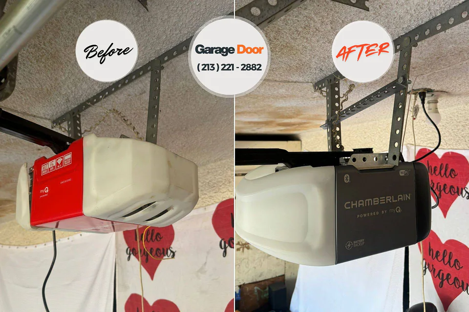Before and after: garage door repair Lakes West, CT